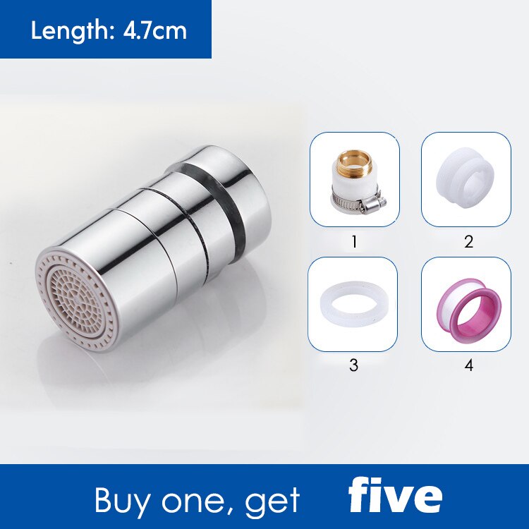 Universal Splash Filter Faucet Kitchen Bathroom Tap for Water Filter Rotating Replacement 720 Degree Douche Adjustable R2045: B plus4