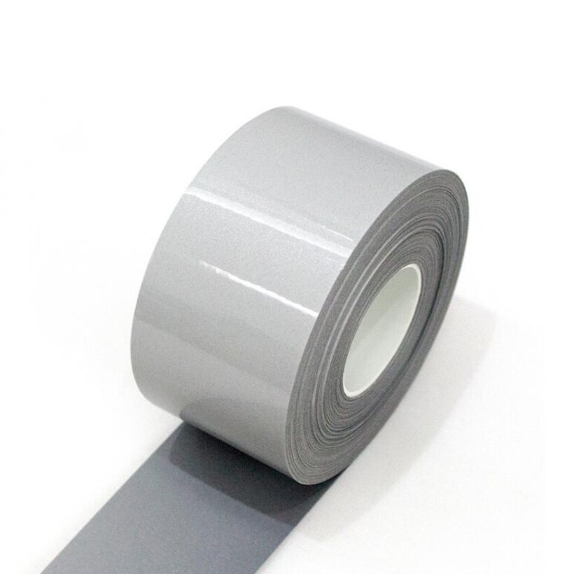 Película reflectante plateado brillante de alta visibilidad para transferencia de calor, Material de tela reflectante de advertencia de seguridad, cinta de pedrería para aplicación con plancha