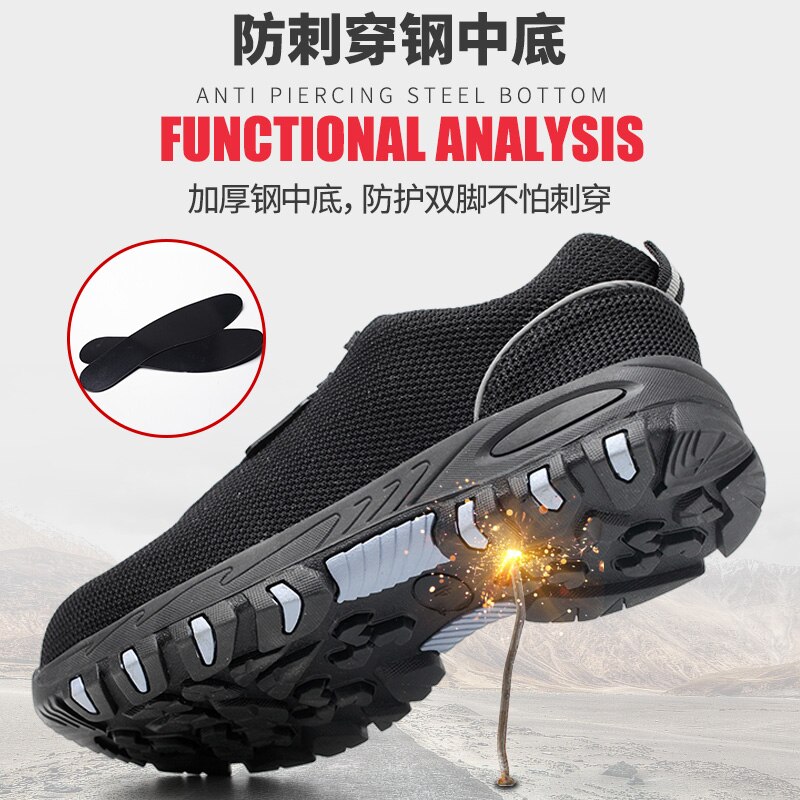 Factory safety shoes protective sport black shoes safety men