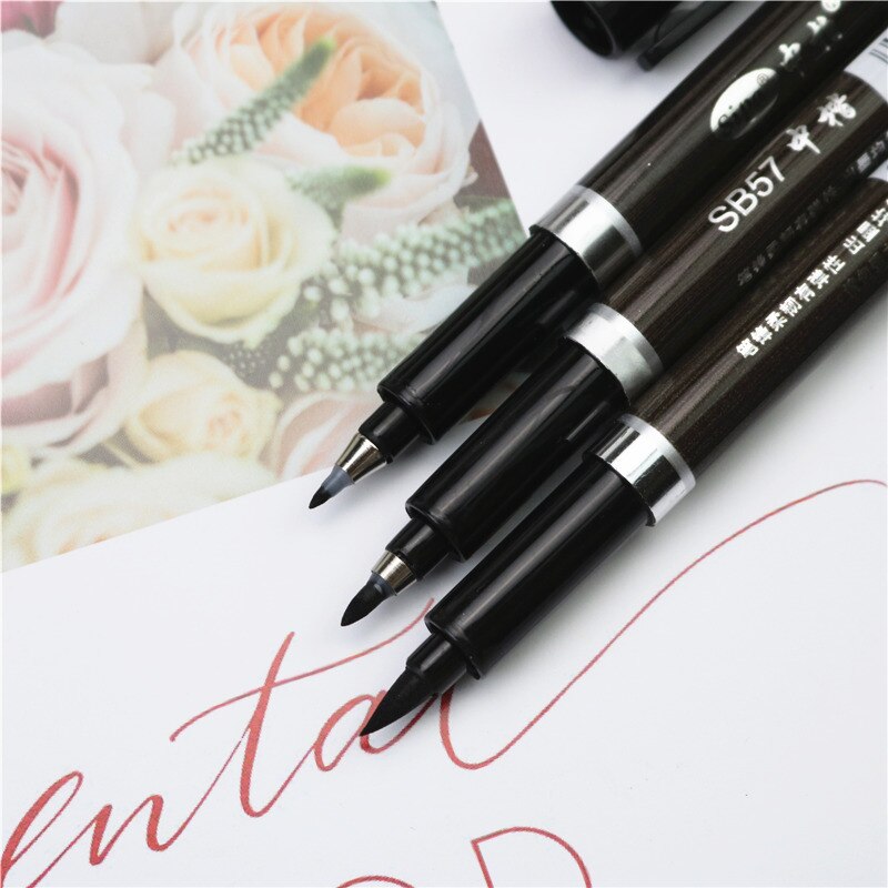 3 Nib Brush Pen Calligraphy Pen Chinese Words Student Learning Stationery Art Drawing Marker Pens School Supplies