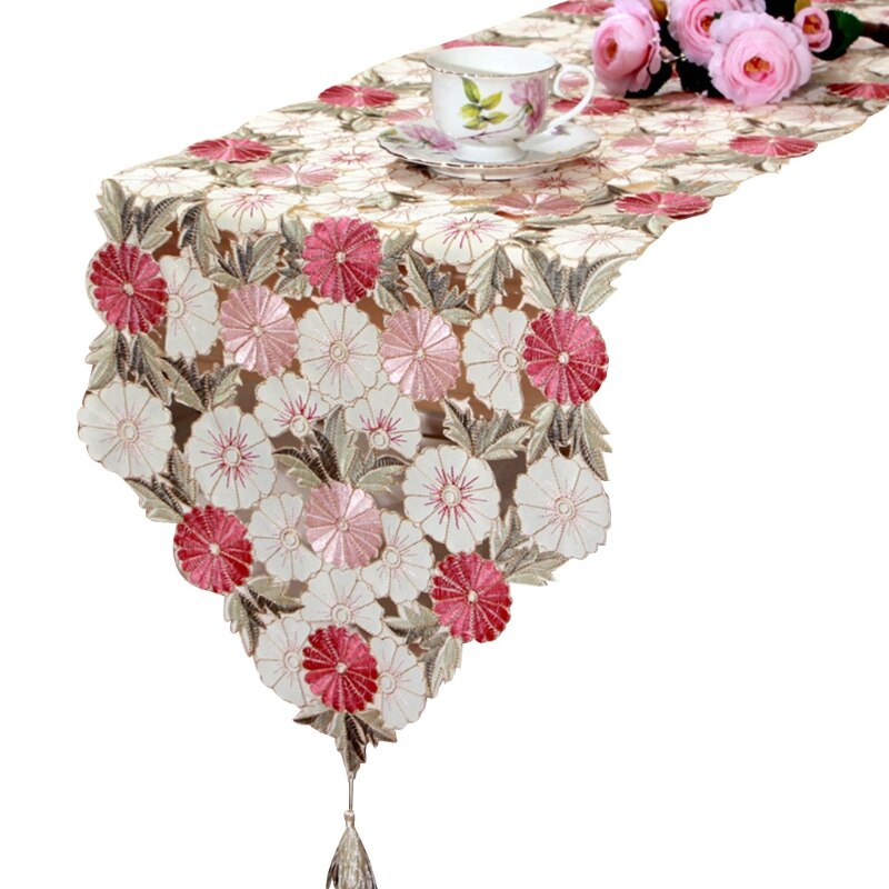 Rektangel bordløber kommode tørklæde blonder makrame broderede bordløbere til bryllup lange middagsborde: 40 x 210cm