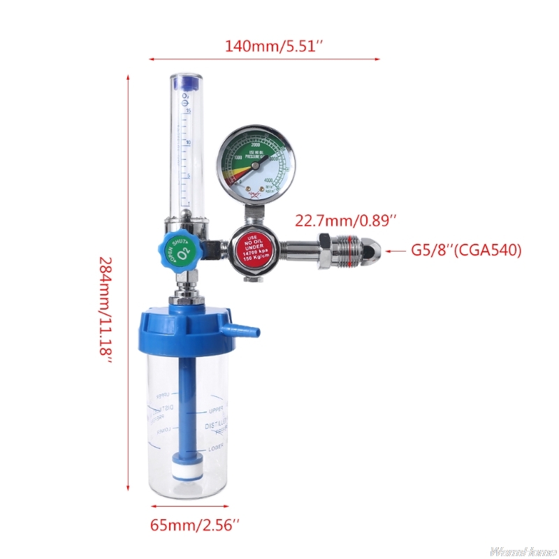 YQ-01/YQ-02 CGA540 G5/8 Oxygen Pressure Regulator O2 Pressure Reducer Gauge Meter Flow Gauge Gas Regulator M28 20