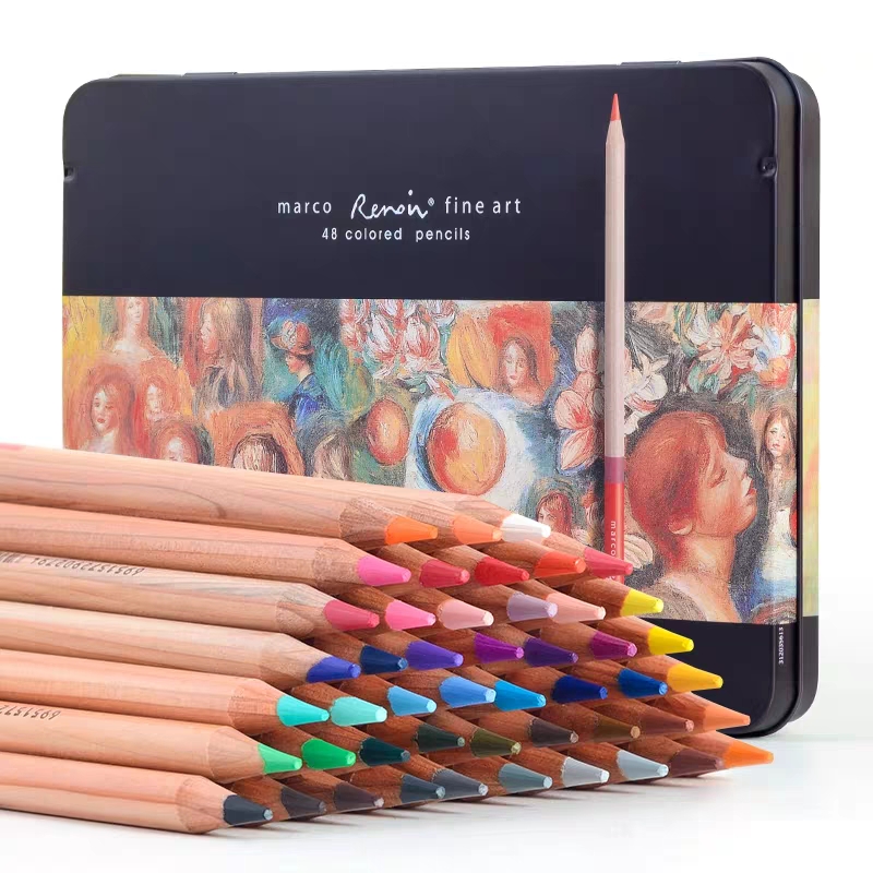 Marco Renoir 3100 3120 12/24/36/48/72/78/100/108/120 Tin Box Box Limited Edition Oil/Water-Soluble Colored Pencil Set