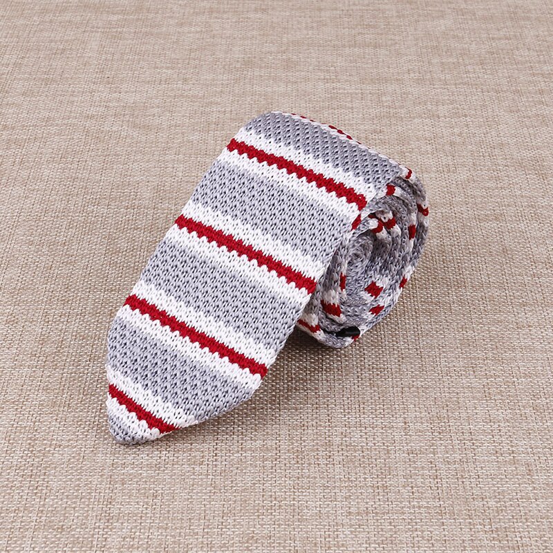 Męskie dzianiny dzianiny wypoczynek trójkąt krawat w paski normalne ostre krawaty narożne dla mężczyzn cienki krawat klasyczny tkany projektant krawat: 4