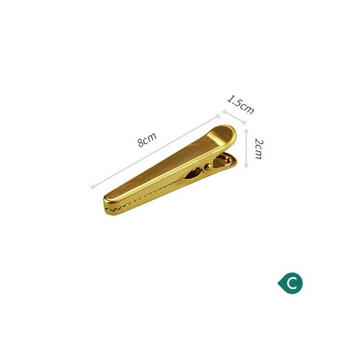 Vintage Brass Bill Clamp Ins Metal Spring Clips Food Coffee Bag Sealing Clips Office Home Stationery: C