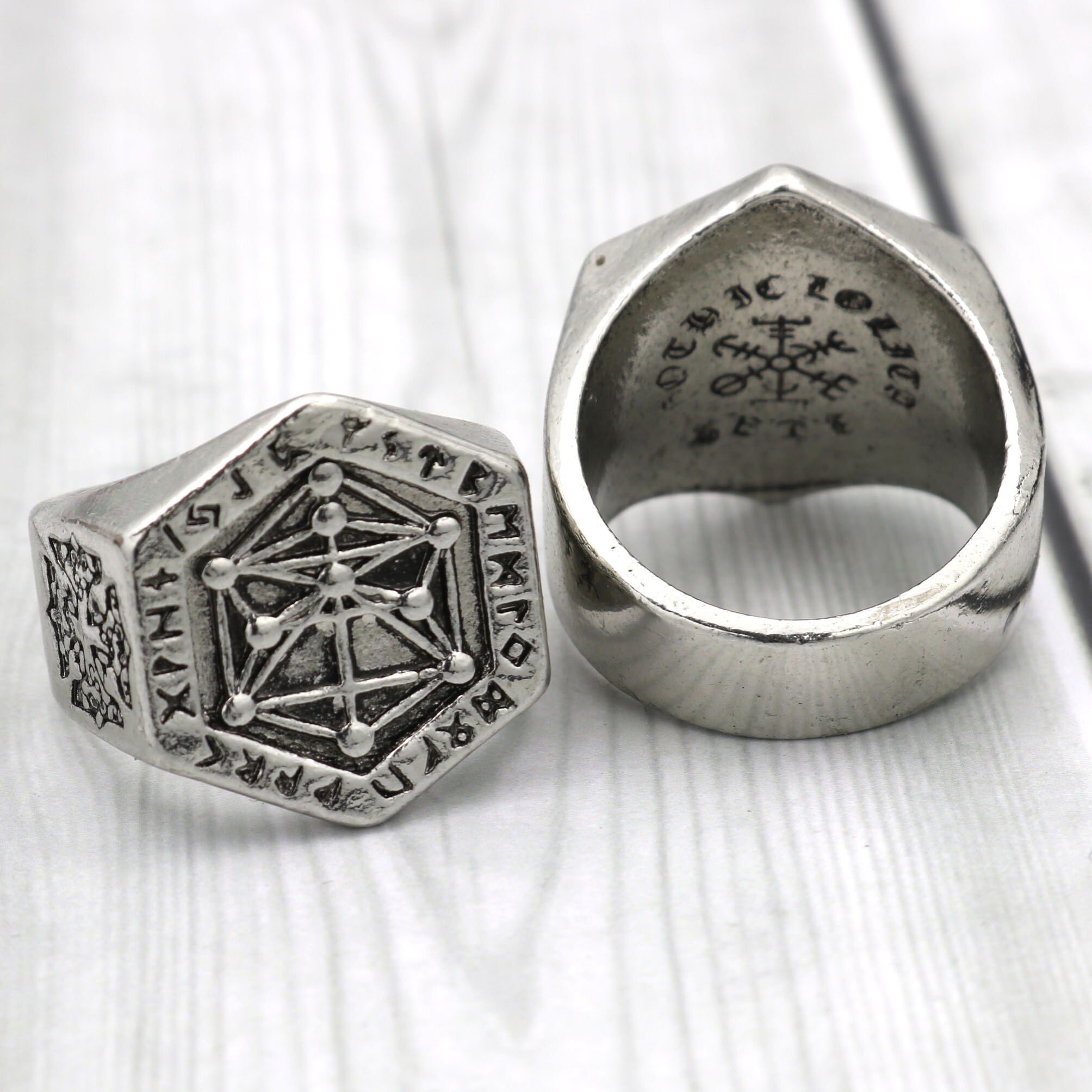 Anillo nórdico vikingo de hombre fundido, brújula totem life of tree rines, anillo Punk Hiphop vikingo de acero inoxidable para hombres