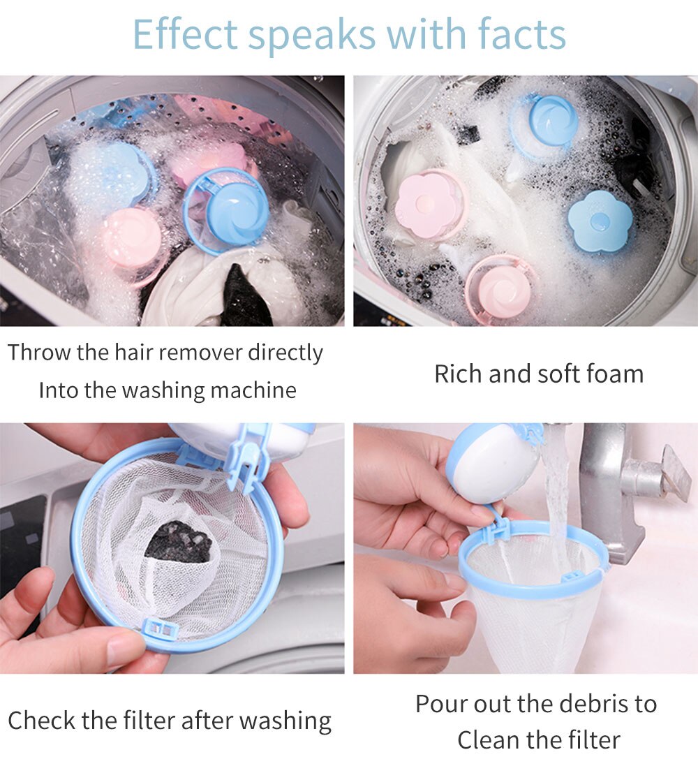 Collecteur de fibres sales pour Machine à laver, filtre balles de nettoyage à mailles, disques réutilisables