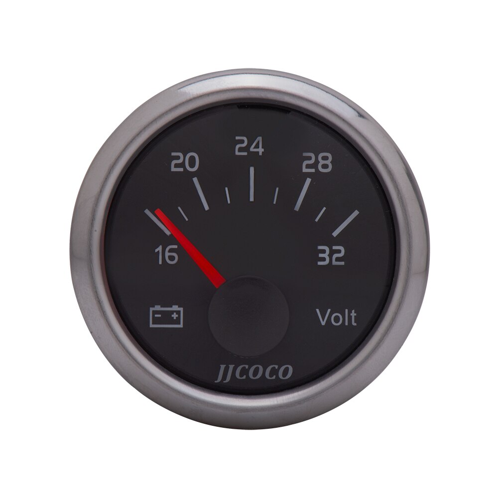 JJCOCO – jauge de pression d'huile de voiture 2 "52mm, , bar psi, température de l'eau, ℃ ℉, pression d'huile, jauge de carburant, voltmètre 12v 24v, tachymètre: Voltmeter 24v