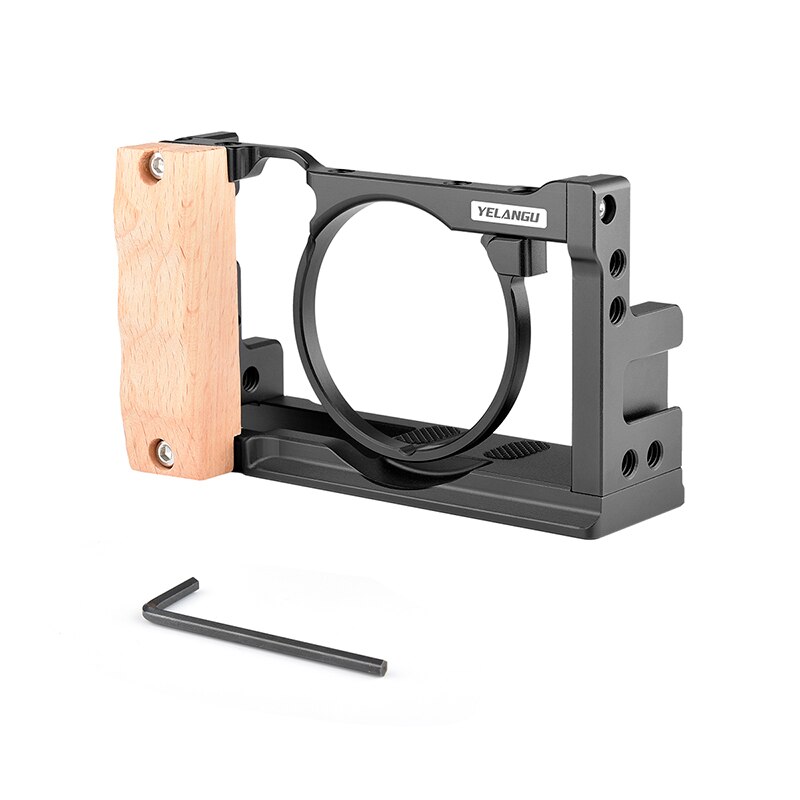 Kleine Camera Kooi Video Gear Voor Sony Cyber-Shot DSC-RX100 Vii/Vi Dslr Kooi Met Houten Side Handvat/Koud Schoen Kooi-2434