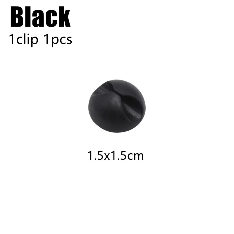 Cable Management Cord Organizer Kit Self Adhesive Cable Clips Cord Desk Wire Ties Fixer for TV PC Computer Headphone Line Holder: 1pcs Black (1 clip)