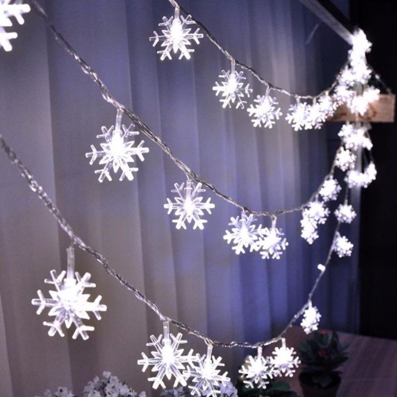 Led Kerstverlichting Met Sneeuwvlok Vormige Lichtslingers Voor Chrismas,Party,Indoor Outdoor Feest, Bruiloft, Jaar Decoratie