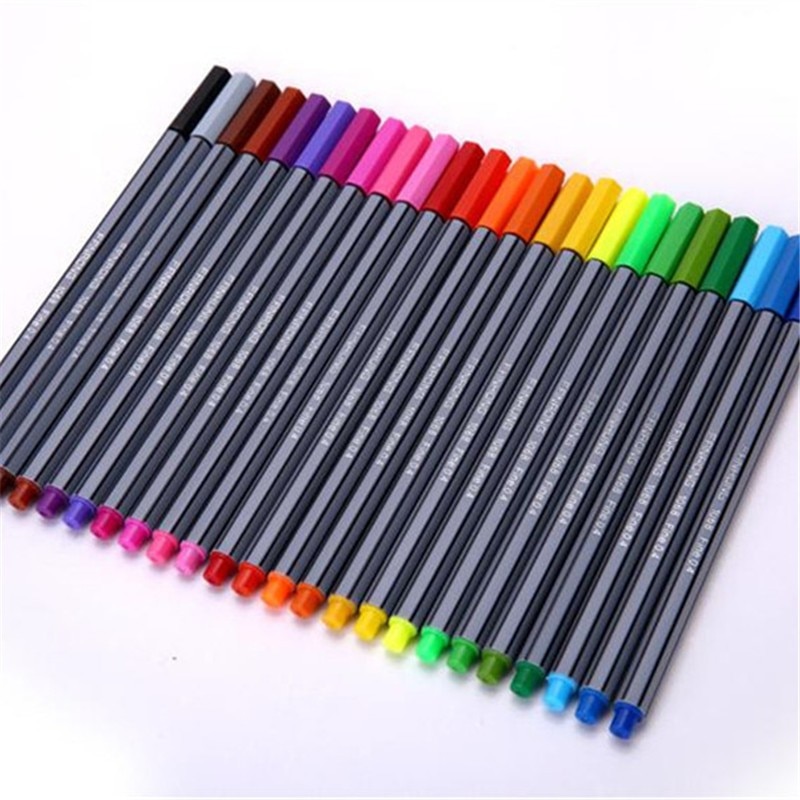 5Pcs 0.4 MM Fineliner Pens Superfine Marker Pen Water Based Assorted Ink Arts Drawing For Children Graffiti Hook Fiber Pen