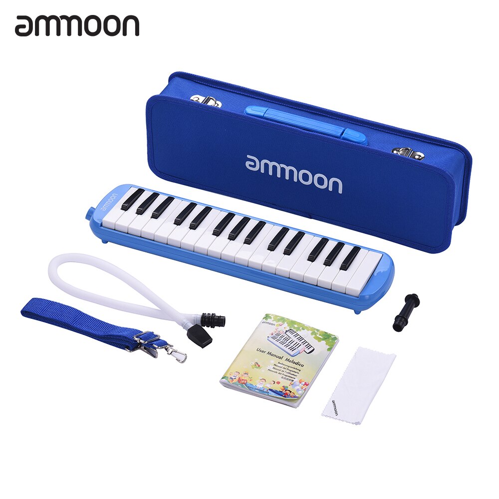 Ammoon 32 Toetsen Melodica Piano Stijl Toetsenbord Harmonica Mondharmonica met Mondstuk Reinigingsdoekje Draagtas voor Muzikale