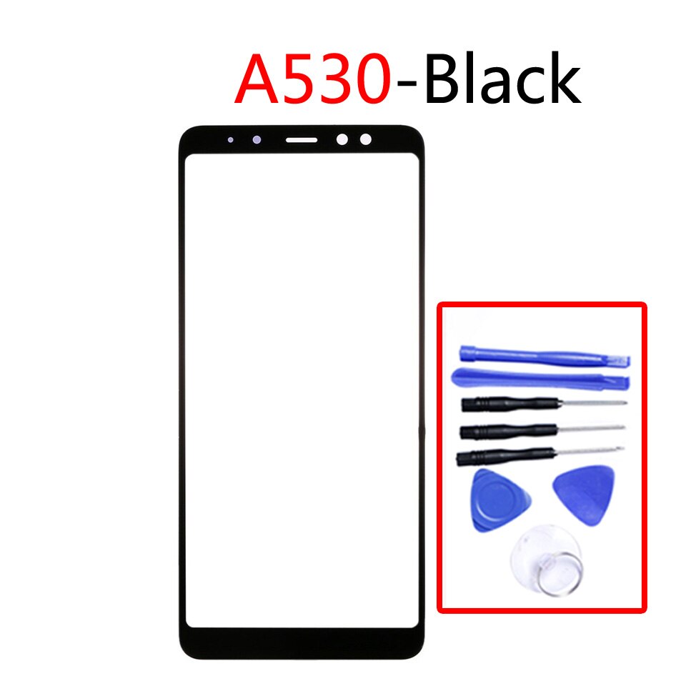 For Samsung Galaxy A8 A530 A530F A530X A8 Plus A8+ A730 A730F Front Outer Glass Lens Touch Screen Lens Replacement: A530-Black-With tool