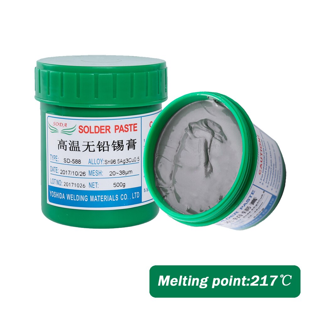 High Temperature SD-588 Lead-Free Solder Paste Zero Halogen SMT Solder Paste Tin Silver Copper Solder Paste Sn96.5Ag3Cu0.5