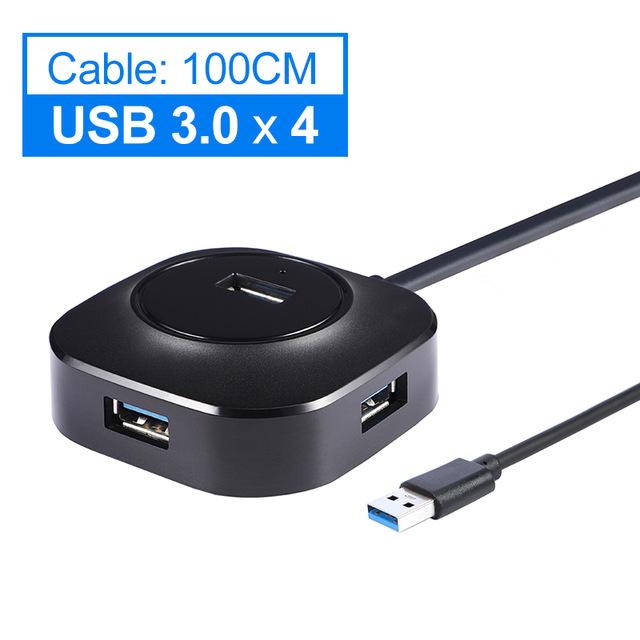 Multi USB HUB 3.0 USB 3 Hub USB Splitter 4 Ports Expander Mini 2.0 Hab Adapter With Power Interface High Speed For PC Laptop: HUB 3.0 100CM