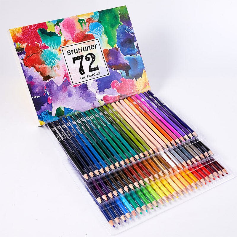 Watercolor Pencils Set and Oil Pecils Pencils Set Artist Painting Sketching Wood Color Pencil School Children Art Supplies: 72 Oil Pencils