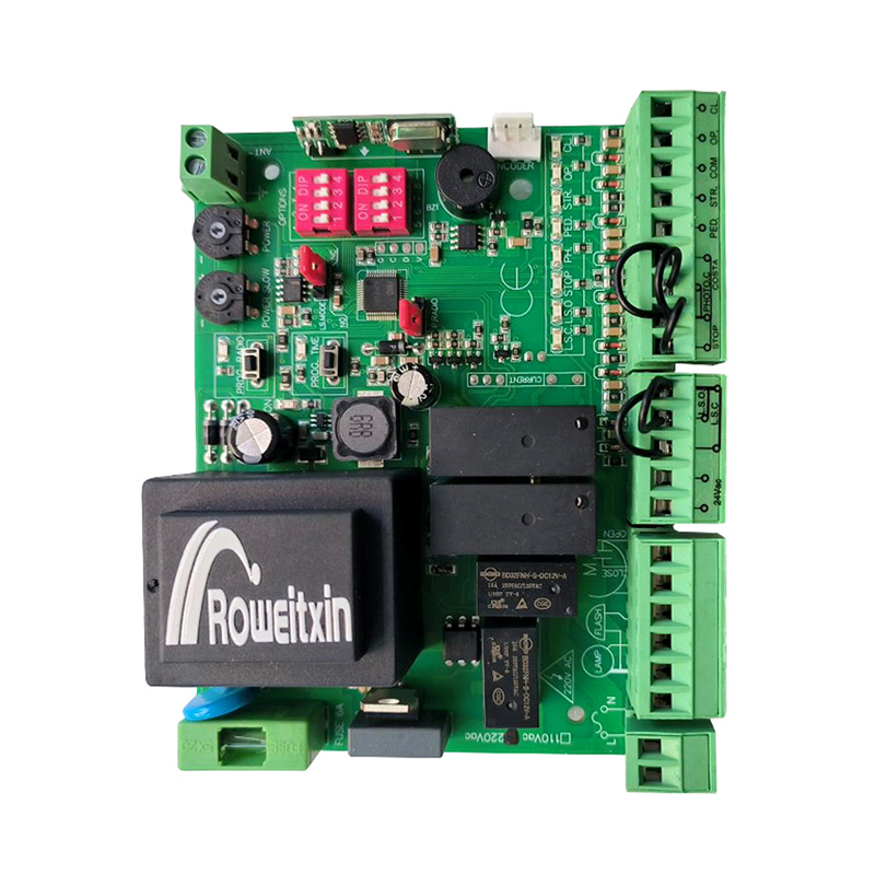 Gate motor controller circuit board universal electronic card for sliding gate opener 220v AC model 433.92Mhz: army green