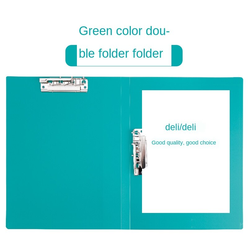 Dossier longueur pince pince plaques A4 dossier trombone bureau classé fort papier dossier étudiant Double pince: 33478Green