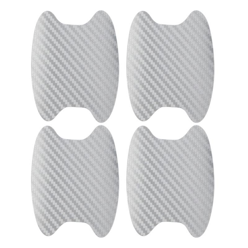 4 unids/set de pegatinas resistentes a los arañazos para coche, pegatinas universales de fibra de carbono para manija de coche, película protectora, pegatina decorativa, accesorios para coche