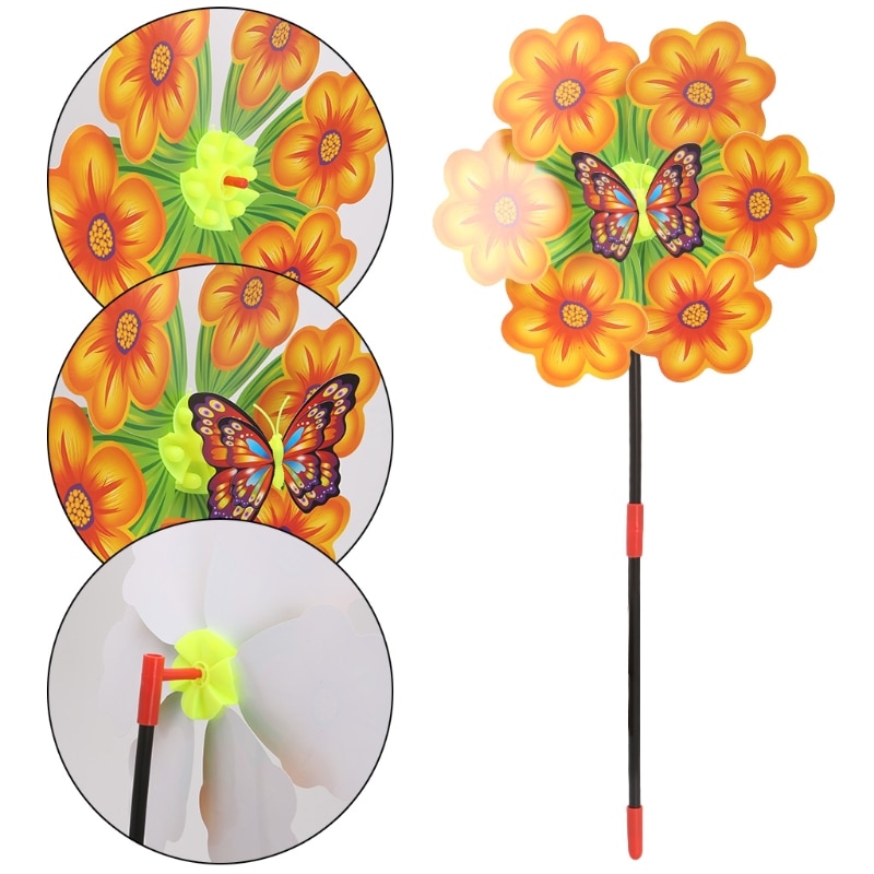 Flower Windmill Wind Spinner Pinwheels Home Garden Yard Decoration