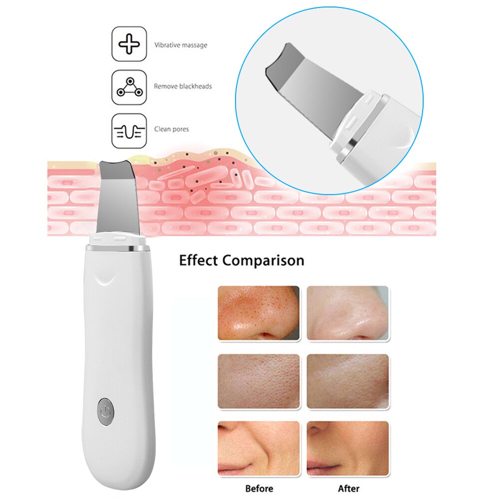 Ansigtsdamper nano mist sprayer og ultralyds hudscrubber ansigts dybderensende hud spatel peeling skønhedsinstrument enhed