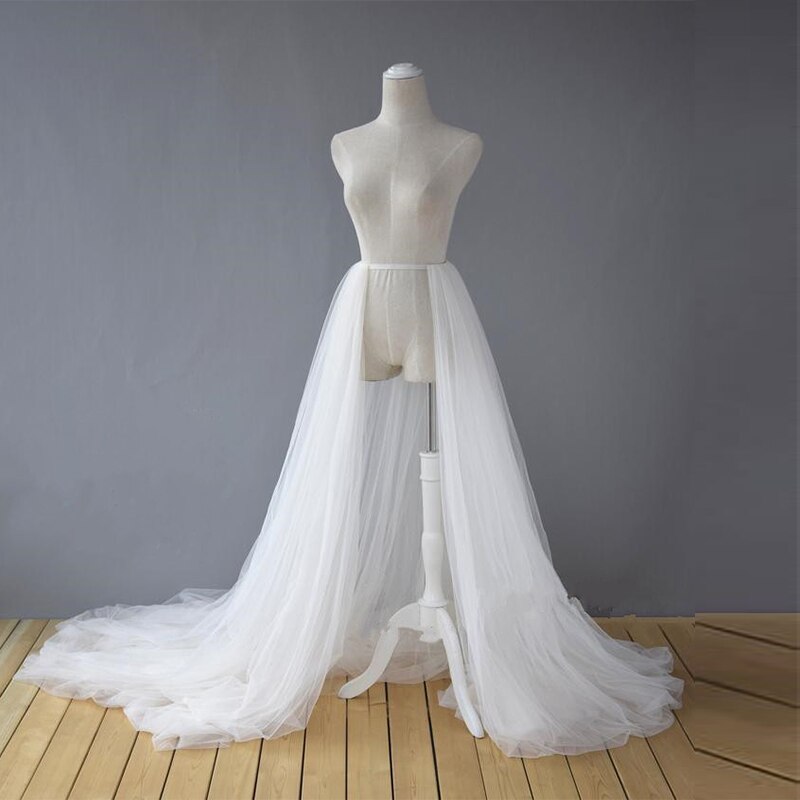 Zwarte Afneembare Tulle 5 Lagen Voor Bridal Overlay Rok Voor Bruiloft Rok Elastische Lange Tulle Over Rok Afneembare Rok
