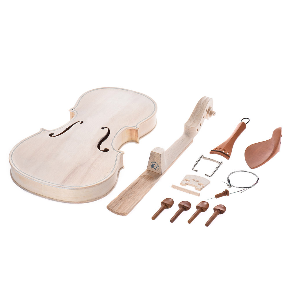 Diy 4/4 fuld størrelse violin kit akustisk violin med massivt træ natur med eq gran top ahorn ryg hals gribebræt tailpiece: Stil 2