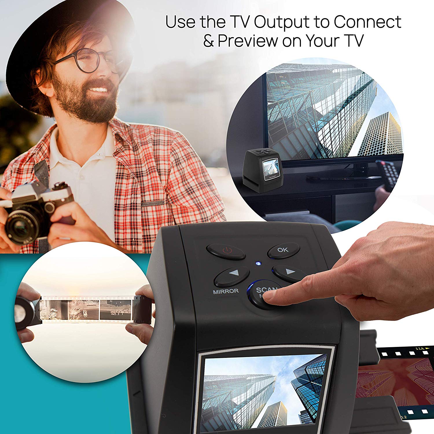 5MP 35mm Negative Film Slide Viewer Scanner USB Digital Color Photo Copier TFT LCD Screen For Office Home