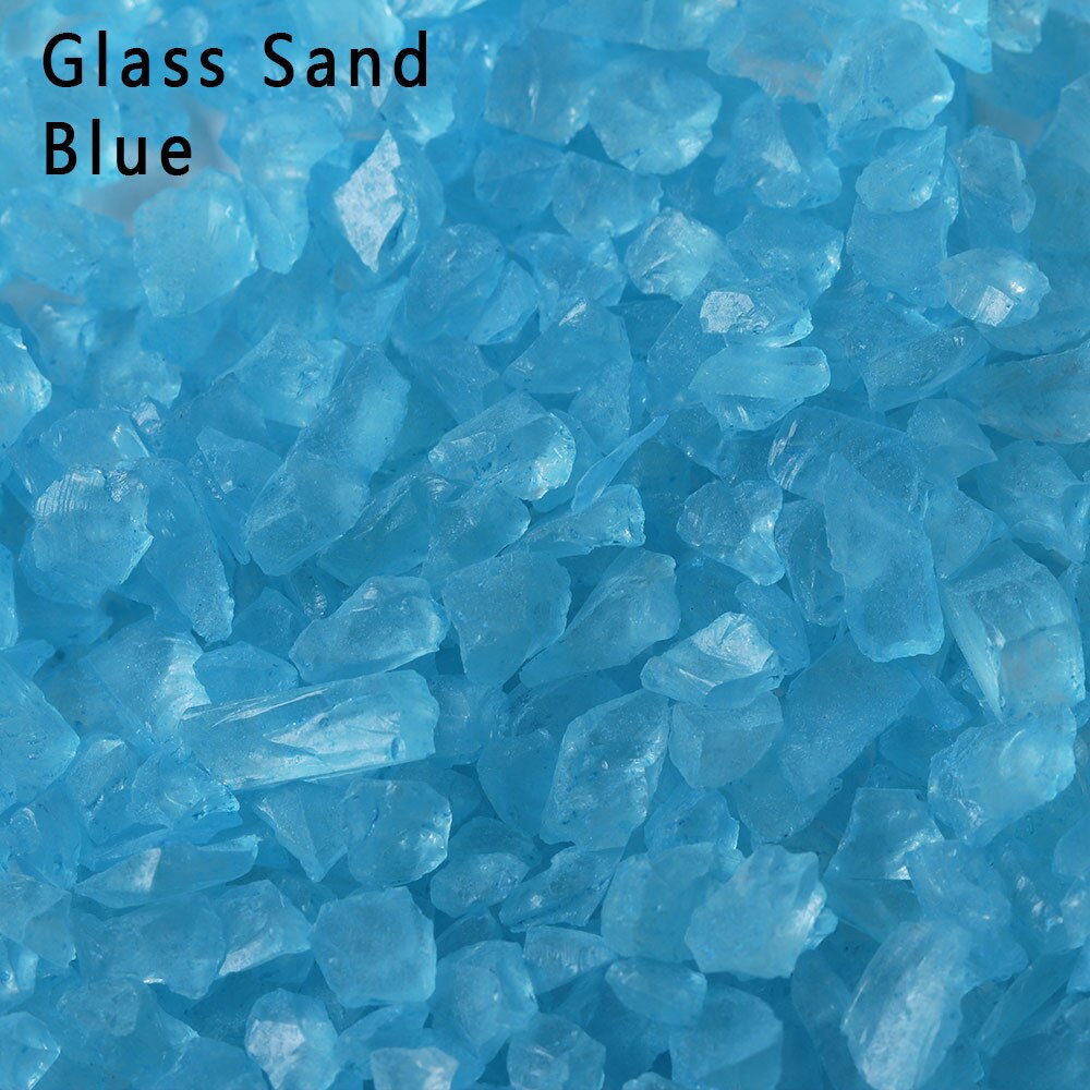 1 Bag Micro Landscape Sand Mini Stone Miniatures Terrarium Ornament Garden Aquarium Figurine Miniatures Garden DIY Accessories: glass sand blue