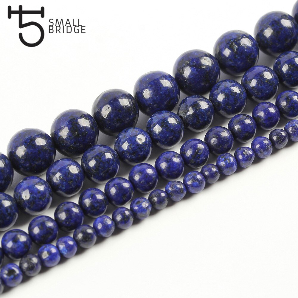 6 8 10 Mm Ronde Natuurlijke Lapis Lazuli Kralen Voor Sieraden Maken Diy Armband Ketting Losse Blauwe Steen Streng Kralen s101