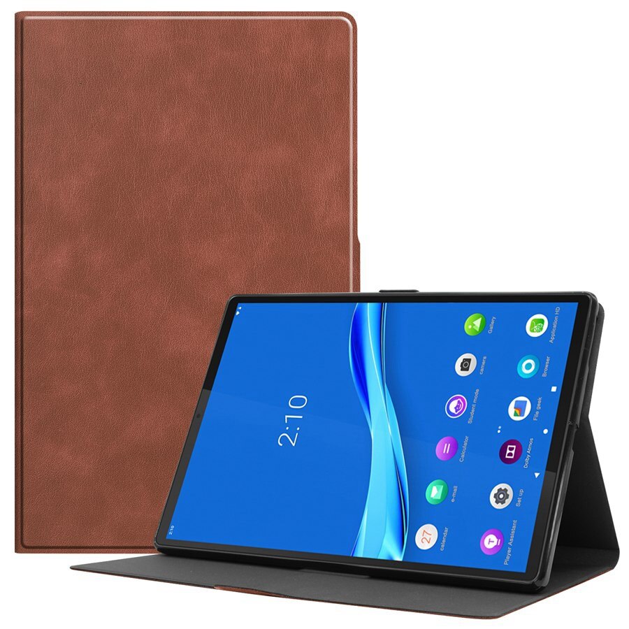 Hoesje voor lenovo tab  m10 fhd plus 10.3 tb-x606f tb -x606x 10.3 inch smart cover funda voor lenovo tab  m10 plus cover + film + pen: Bruin