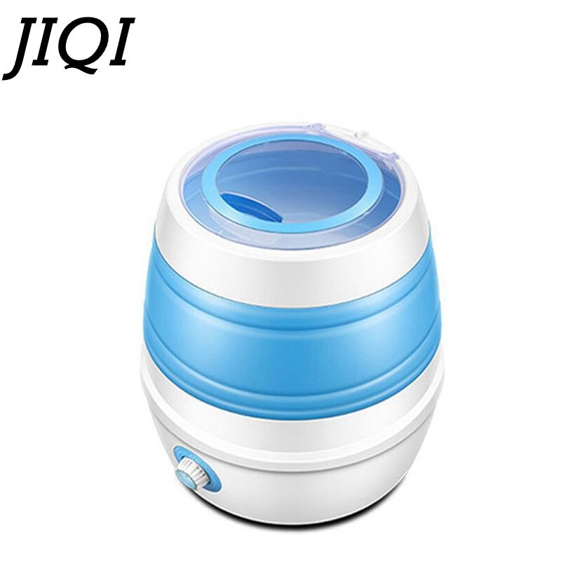 JIQI 2.6Kg Portable Folding Clothes Washing Machine Removable dehydration basket Semi-automatic Washer for Underwear Clothes