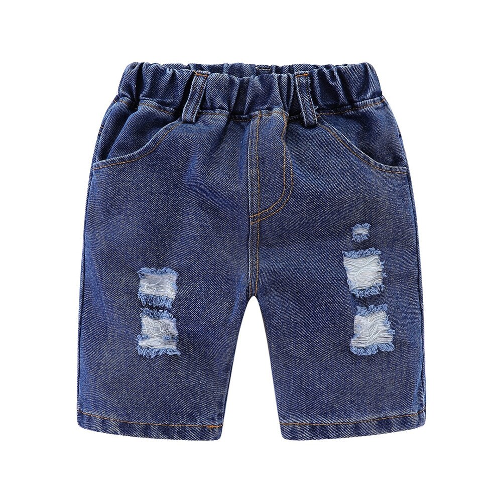 Mudkingdom-Shorts en Denim pour garçons, pour l'été, à la , élastique déchiré à taille solide, pour garçons