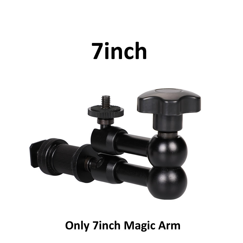 7/11/20 Inch Metal Articulating Magic Arm Super Clamp Holder Stand for DSLR Camera Photo Studio Photography Accessories Prop Kit: black