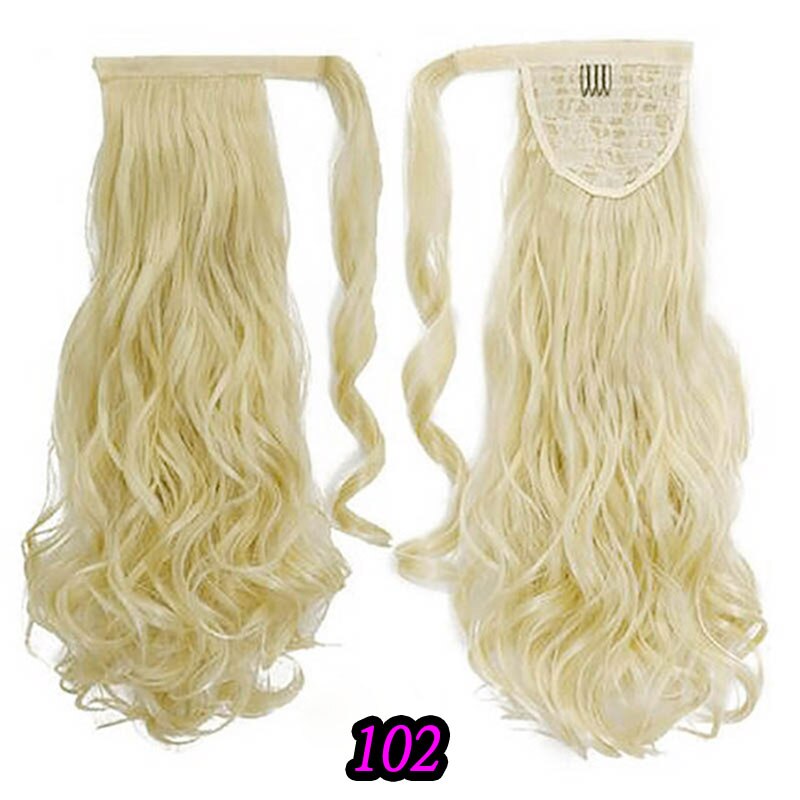 Xuanguang 24 pulgadas de largo pelo rizado pelo sintético pelo Cola de Caballo extensión de pelo de alta temperatura de fibra: 102