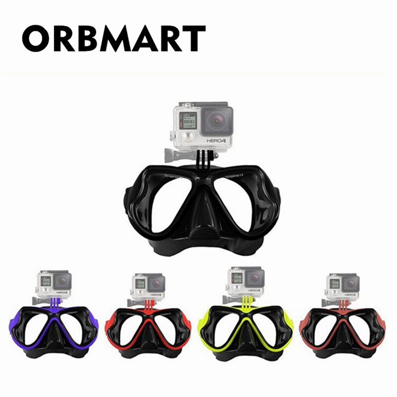 ORBMART Onderwater Duikbril Bril Met Vergrendeling Mount Adapter Voor Gopro Hero 6 5 4 4 + 3 Xiaomi Yi 2 4K SJCAM SJ6000 SOOCOO
