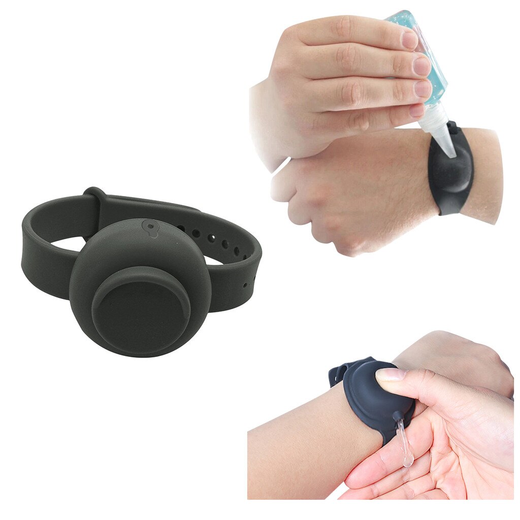 6 unidades de desinfectante líquido para manos para niños y adultos, subpaquete de silicona, pulsera, pulsera, dispensador de mano, banda de muñeca portátil