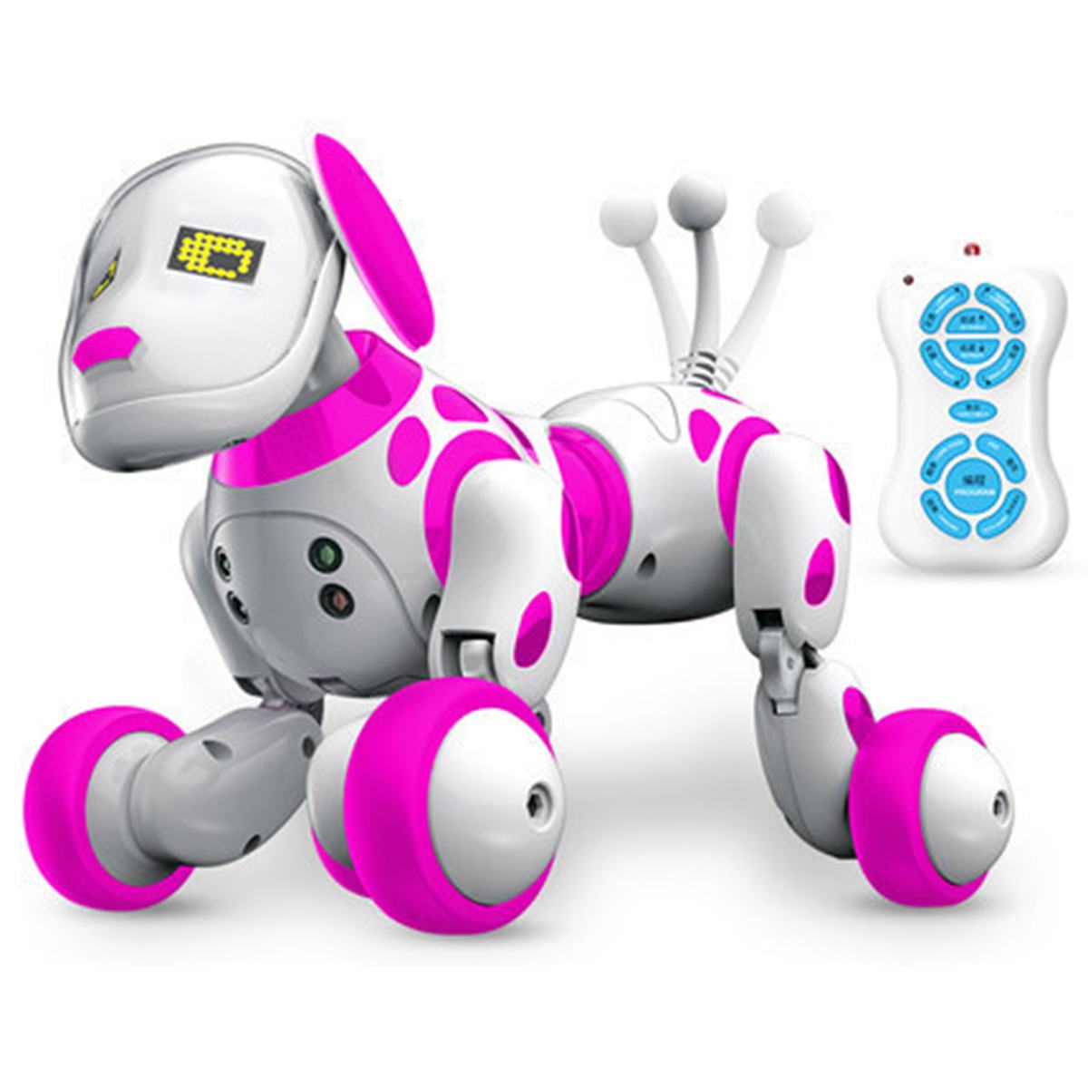 Smart Robot Hond 2.4G Draadloze Afstandsbediening Kinderen Speelgoed Smart Talking Walking Dansen Robot Hond Speelgoed Elektronische Huisdier: Pink White