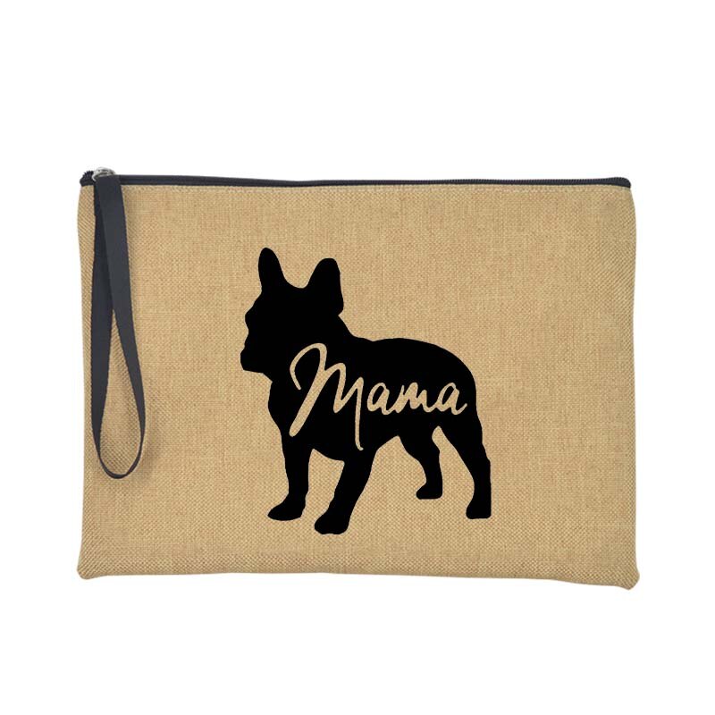 French Bulldog Purse Women Shopping Large Wallet Female Clutch Summer Beach Tote Handbag Travel Toiletries Card Keys Storage Bag: Q00145-A012BR-S