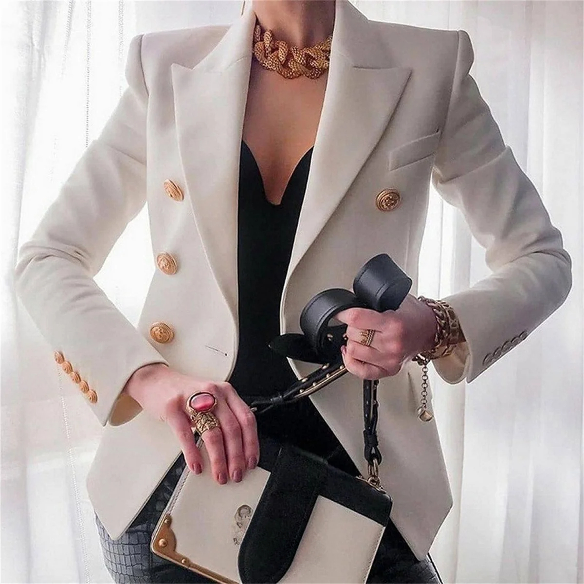 Damen fest Mantel Luxus Weibliche Mäntel lässig Blazer Koreanische Frühling Herbst Kleidung Frauen Dünne Klage Mantel Büro Jacke