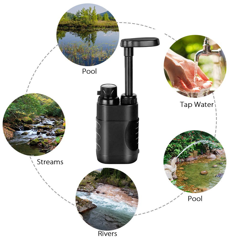 Min 5000L Outdoor Draagbare Water Filter Veiligheid Nood Waterzuiveraar Persoonlijke Filtratie Outdoor Activiteiten Water Filter