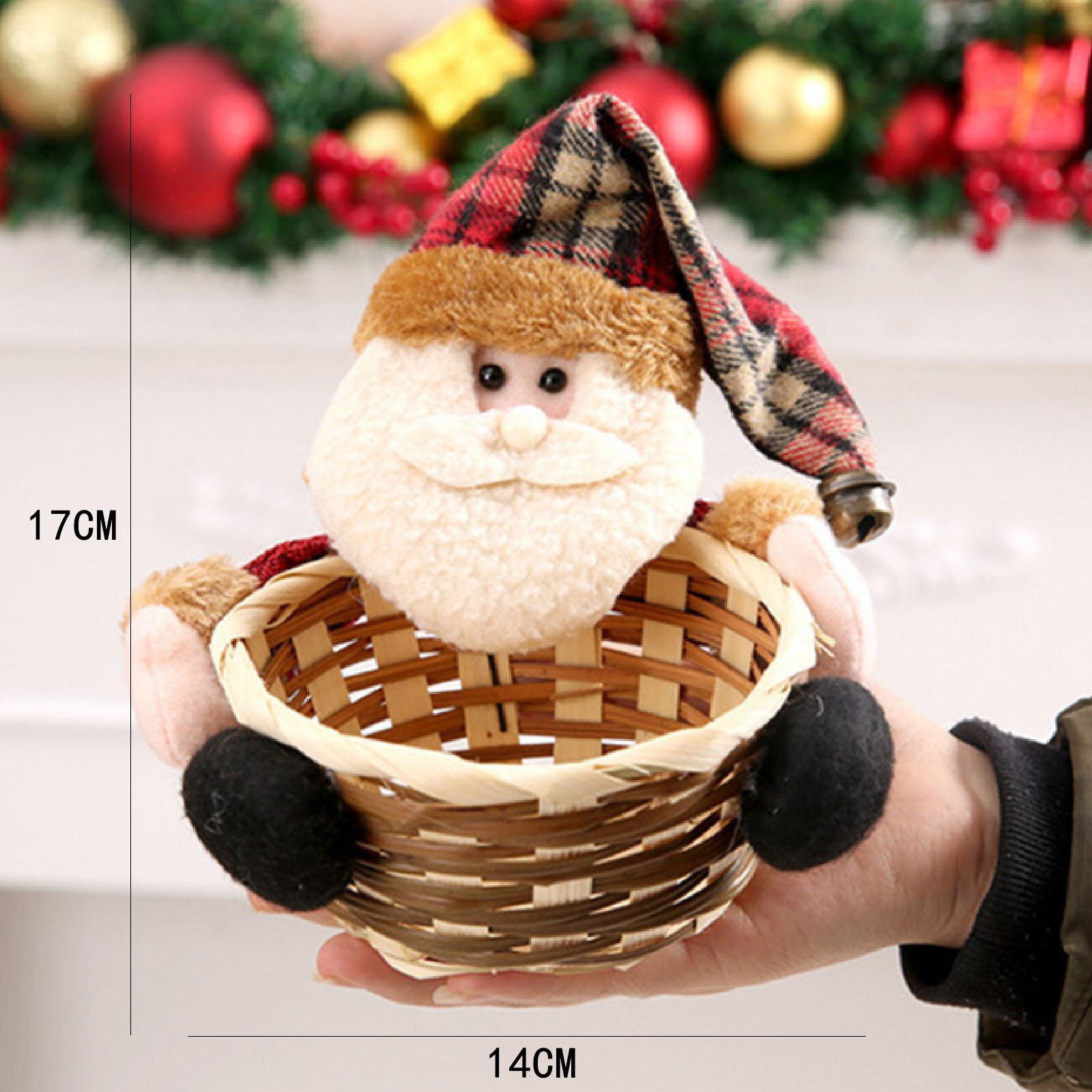 Christmas Candy Storage Basket Decoration Santa Claus Storage Basket Products For Christmas Candy Container
