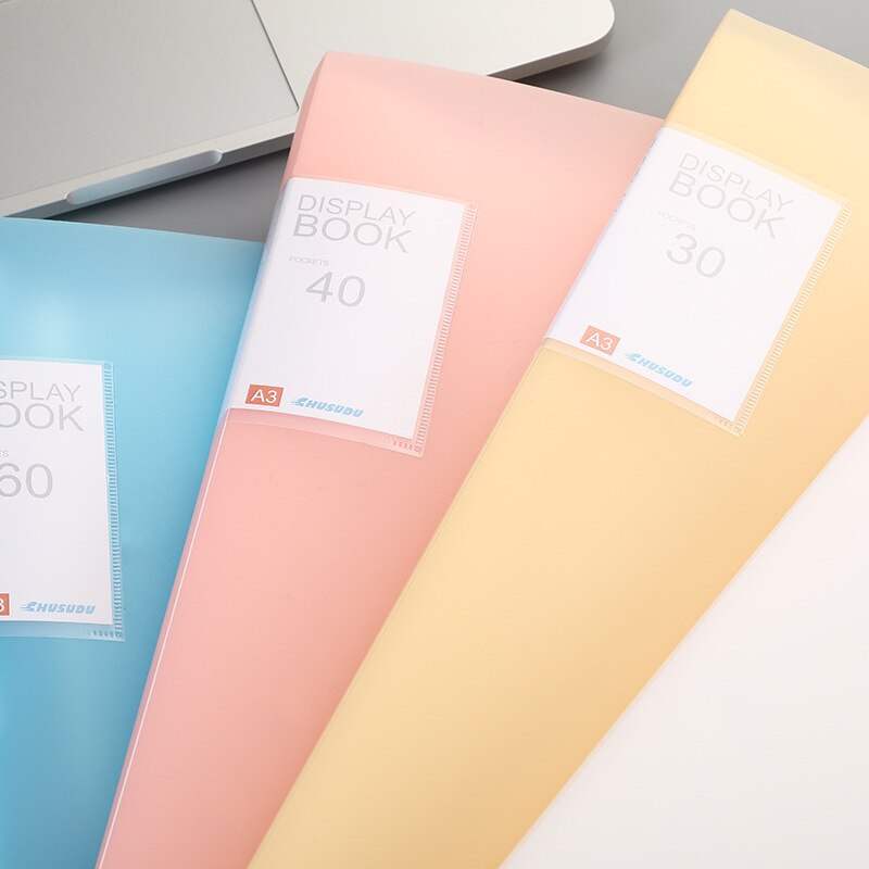 A3 transparent 60 pages folder information book insert multi-layer folder student sketch drawing book picture book test paper