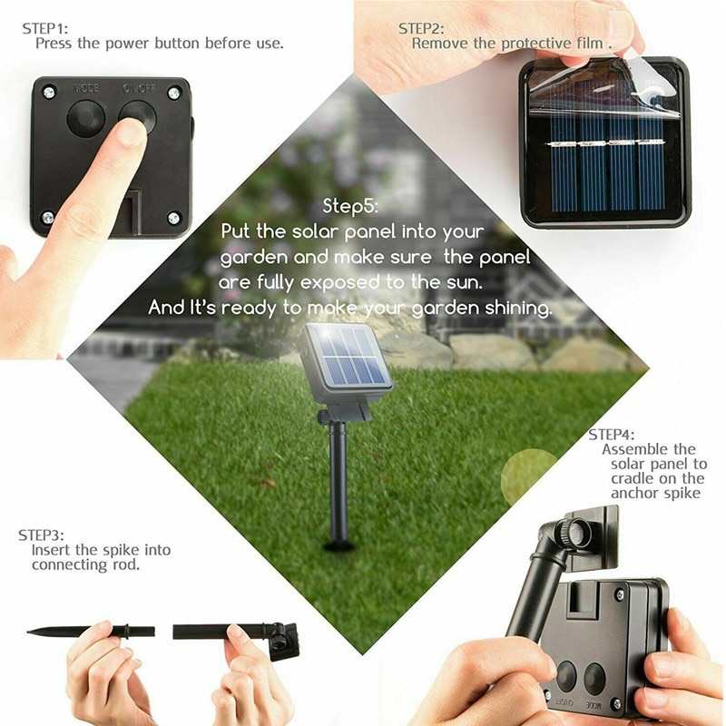 Solar powered 30 led string ljus trädgårdsgång trädgård dekor lampa utomhus vattentät