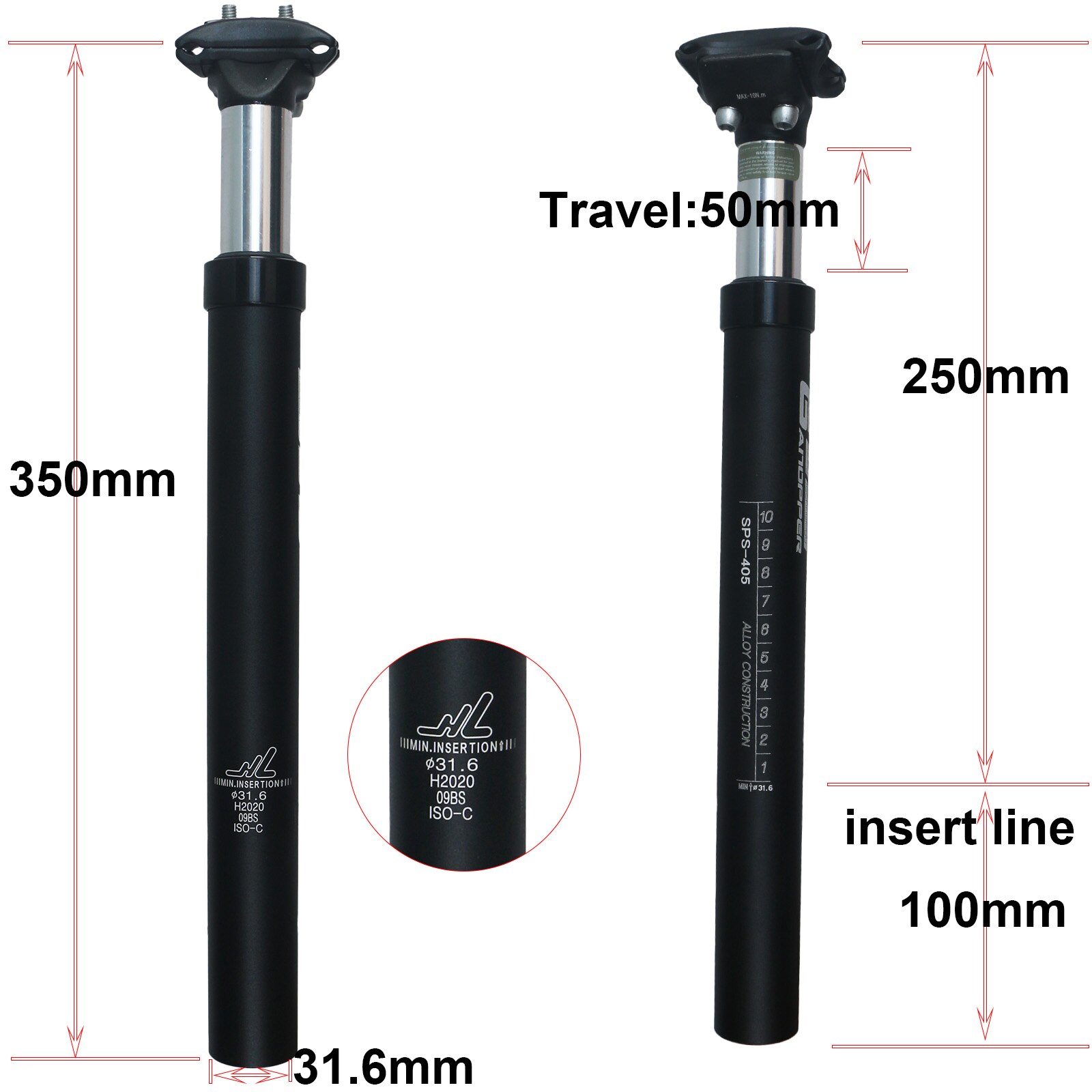 27,2 30,9 31,6 33,9 Rennrad Suspension Dämpfung Sattelstütze MTB stoßdämpfer Fahrrad Sattelstütze Shockstop Rohr mit Adapter Shim