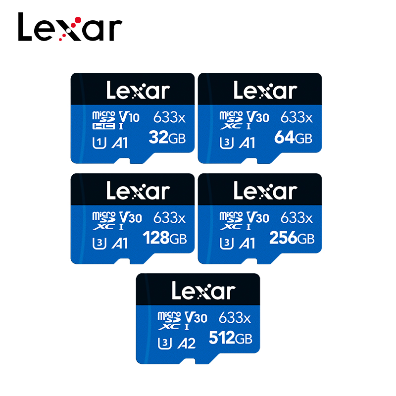 Lexar 633X MicroSD Memory Card 512GB 256GB MicroSDXC 64GB 128GB MicroSDHC 32GB TF Card Storage Digital Card for Phone Tablet
