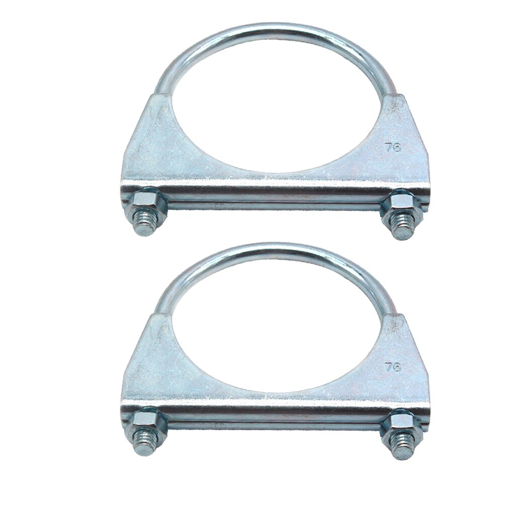 2pcs 304 Stainless Steel Saddle U-Bolt Exhaust Muffler Clamp - 3 Inch