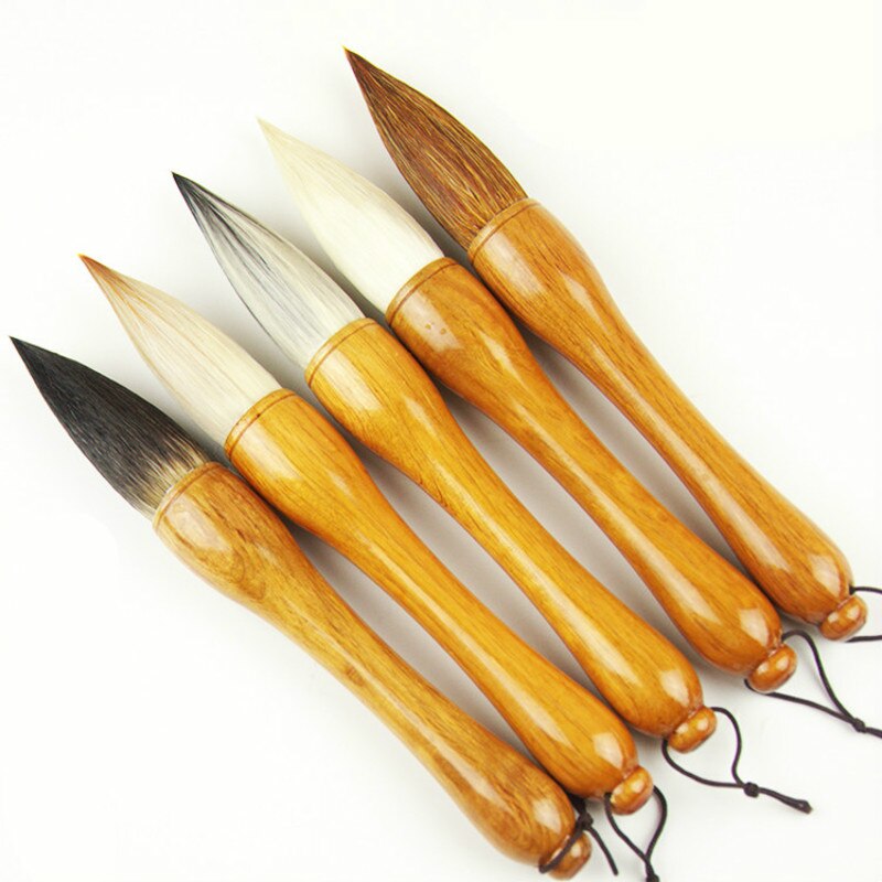 Chinese Calligraphy Brush Pen Woolen Weasel and Rabbit Multiple Hairs Hopper-shaped Brush the Scholar&#39;s Four Jewels