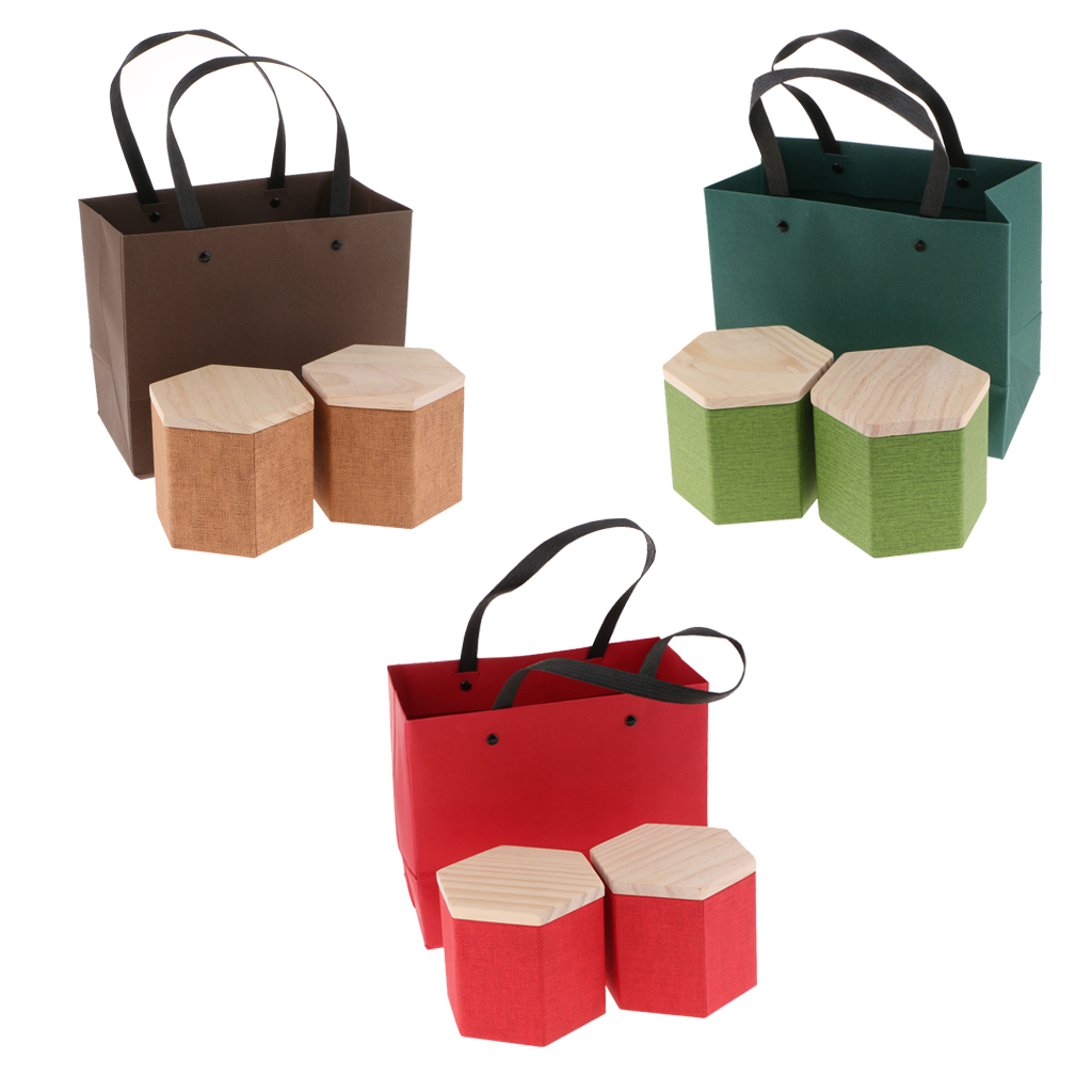 2 stk træ køkken opbevaringsboks med bambus låg beholdere brød sukker kasser te urte opbevaringsholder madbeholdere organizer